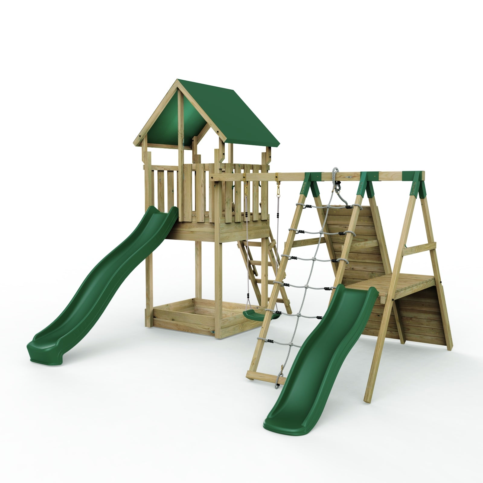 Rebo Wychwood Modular Climbing Frame, Swing, Climb Slide