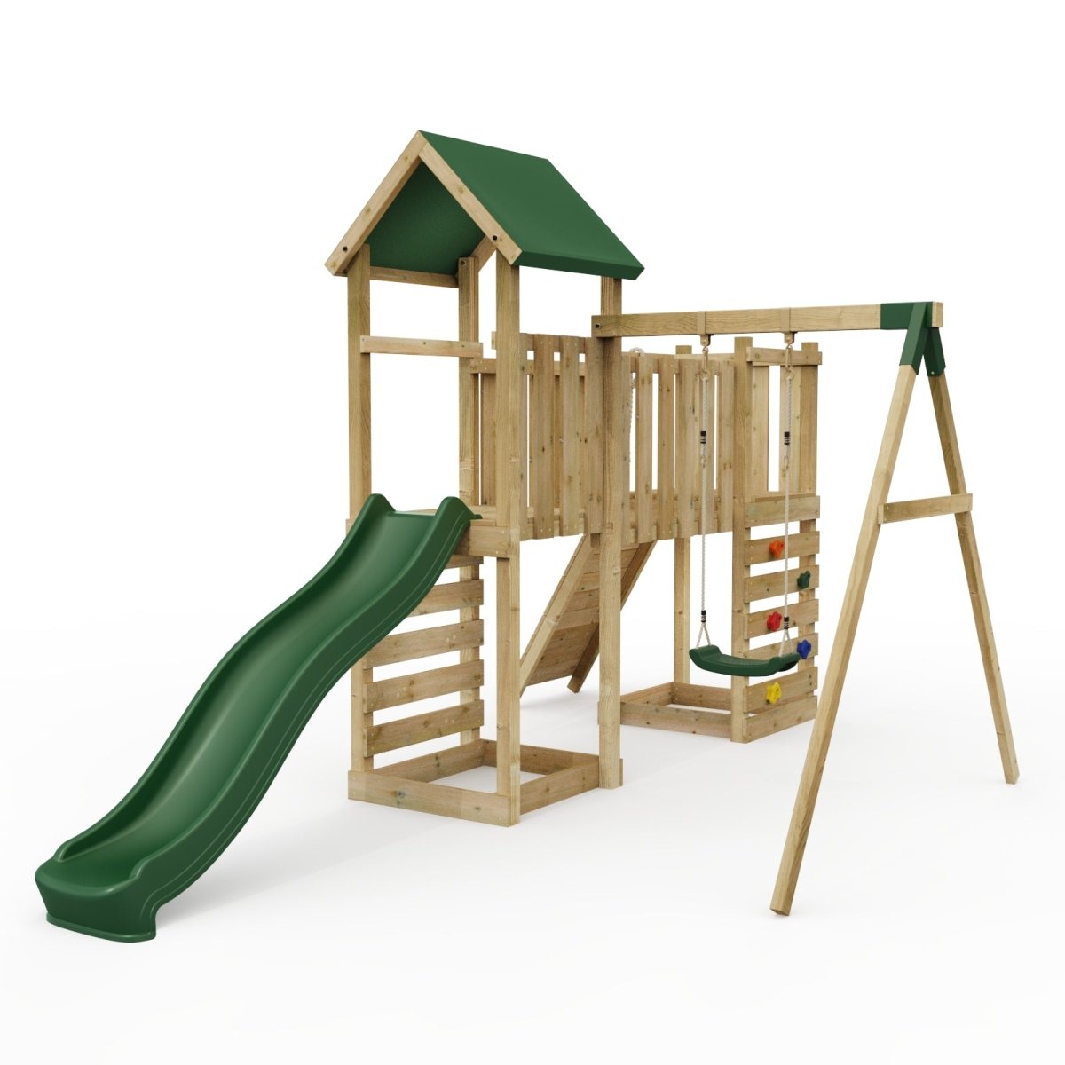 ClassicPlay Double Tower Climbing Frame with Single Swing