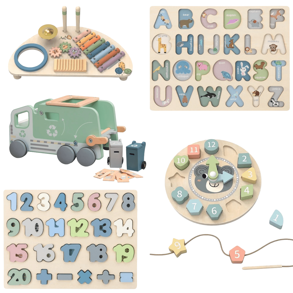 PolarPlay Wooden Early Education Toy Set - Learning | OutdoorToys