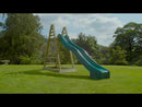 Rebo Wooden Free Standing Slide with 10ft Water Slide - with Den Pack