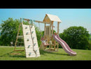 PolarPlay Tower Kids Wooden Climbing Frame - Climb & Swing Tyra Rose