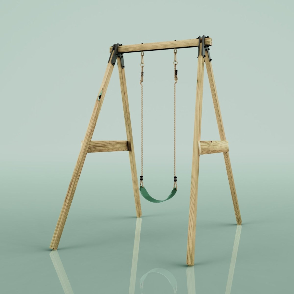 Rebo Glide Wooden Single Swing Sets with Swing Seat Dandelion