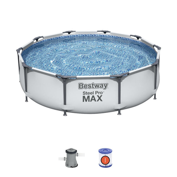 Bestway Steel Pro Frame Swimming Pool with Pump - 10 feet x 30 inch - New Generation BW56408
