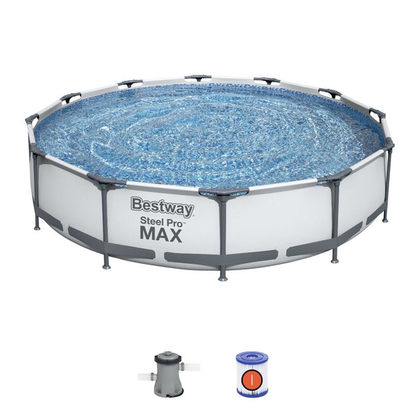 Bestway Steel Pro Frame Swimming Pool with Pump - 12 feet x 30 Inches - New Generation BW56416