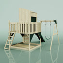 PolarPlay Kids Climbing Tower & Playhouse - Swing Destin Green