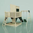 PolarPlay Kids Climbing Tower & Playhouse - Swing Helka Green