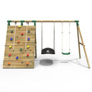 Rebo Beat The Wall Wooden Swing Set with Double up & Over Climbing Wall – Vertex