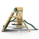 Rebo Double Tower Climbing Frame with Flexible Bridge, Swing & Slide - Crestone