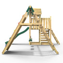 Rebo Extended Tower Wooden Climbing Frame with Swings & Slide - Greenhorn