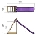 Rebo Free Standing Garden Wave Water Slide with Wooden Platform - 8FT Purple