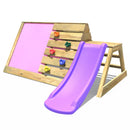 Rebo Mini Wooden Climbing Pyramid Adventure Playset + Den & Slide - Pink