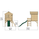 Rebo Orchard 4FT x 4FT Wooden Playhouse On 900mm Deck + 6FT Slide – Swan D Green