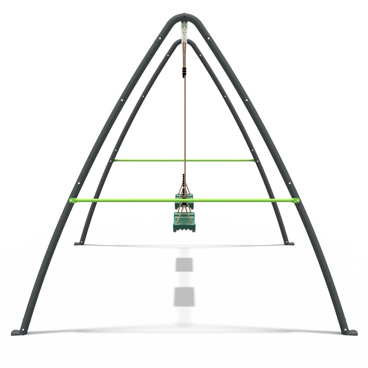 Rebo Steel Series Metal Swing Set - Double Swing Green