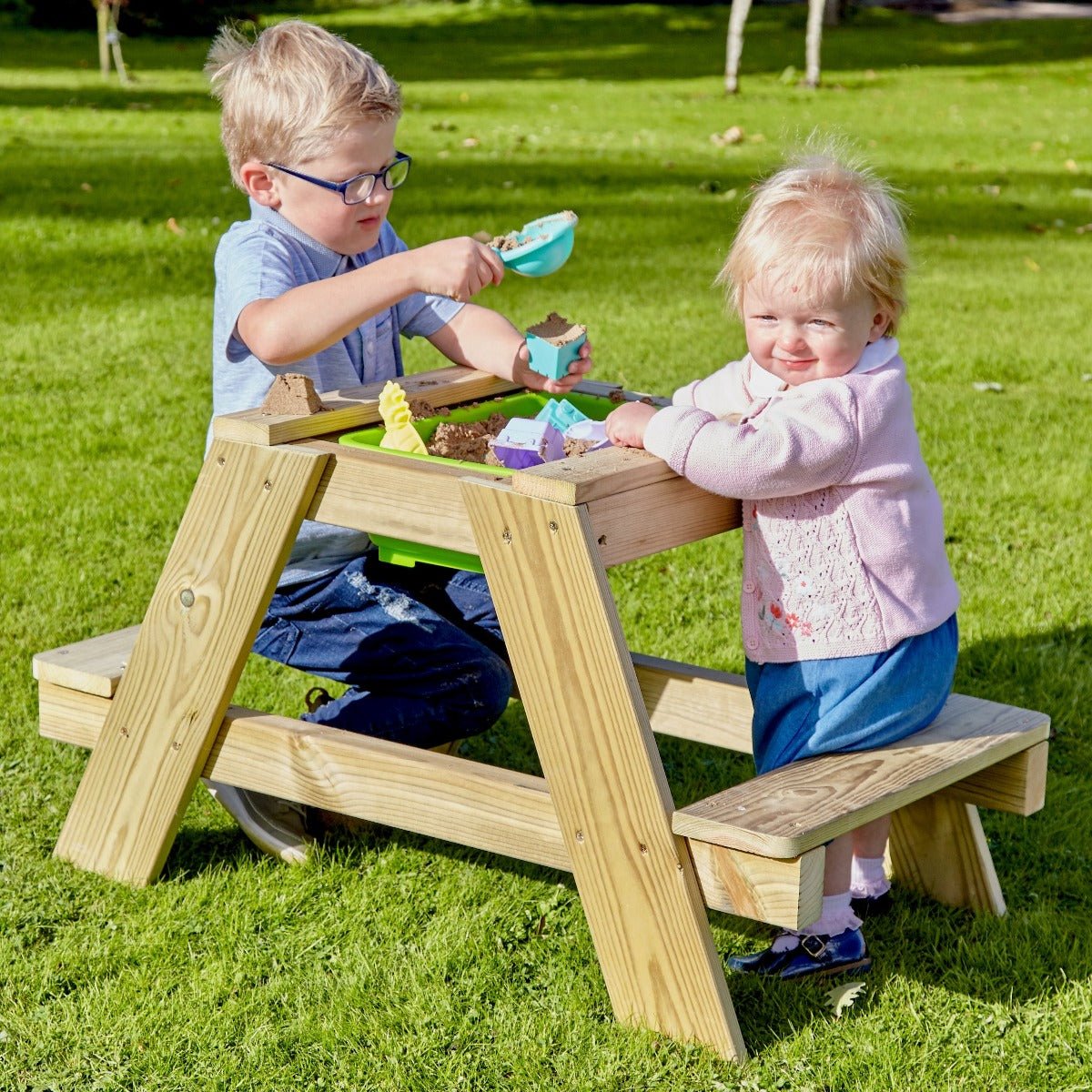 Rebo Sunshine and Showers Sand or Water Picnic Table – Single