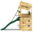 Rebo Wooden Lookout Tower Playhouse with 6ft Slide & Swing - Zion Camouflage