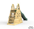 Rebo Wooden Pyramid Climbing Frame with Swings & 10ft Water Slide - Angel
