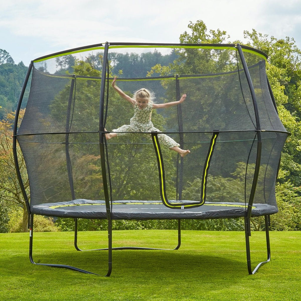 CZCPAPY Kindertrampoline, outdoor trampoline voor kinderen, binnen en buiten, met veiligheidsnet, mand, palen, schommels, cadeau voor kinderen, roze en paars CZCPAPY Kindertrampoline, outdoor trampoline voor kinderen, binnen en buiten, met veiligheidsnet, mand, palen, schommels, cadeau voor kinderen, roze en paars