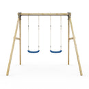 Rebo Glide Wooden Double Swing Sets with Two Swing Seats – Tulip