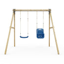 Rebo Glide Wooden Double Swing Sets with Two Swing Seats – Tulip