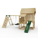 FarmPlay Stable Climbing Frame with Double Swing, Climbing Wall and Slide