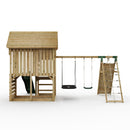 FarmPlay Stable Climbing Frame with Double Swing, Climbing Wall and Slide