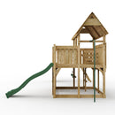 FarmPlay Hayloft Climbing Frame with Double Swing, Climbing Wall and Slide
