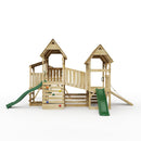 FarmPlay Stable and Mini Loft Climbing Frame with Double Swing, Bridge and Slides