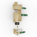 FarmPlay Hayloft and Mini Loft Climbing Frame with Double Swing, Climbing Wall with Deck, Bridge and Slides
