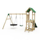 Rebo Adventure Wooden Climbing Frame, Swing Set and Slide - Fairweather