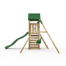 Rebo Adventure Wooden Climbing Frame, Swing Set and Slide - Rosa Green