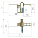 Polarplay Climbing Frame with Extended Tower, Double Swing, Monkey Bars and Slide - Helsingborg