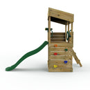 Rebo Wooden Lookout Tower Playhouse with 6ft Slide - Lookout with Adventure Pack