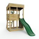 Rebo Wooden Lookout Tower Playhouse with 6ft Slide - Lookout with Adventure Pack