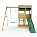 Rebo Wooden Lookout Tower Playhouse with 6ft Slide & Swing - Arches