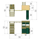 Rebo Lookout Tower Playhouse with Single Swing and Climbing Wall plus Slide - Ascent Camouflage