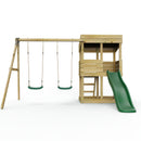 Rebo Wooden Lookout Tower Playhouse with 6ft Slide & Swing - Bryce
