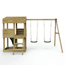 Rebo Wooden Lookout Tower Playhouse with 6ft Slide & Swing - Bryce