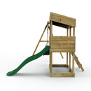 Rebo Wooden Lookout Tower Playhouse with 6ft Slide & Swing - Everglades
