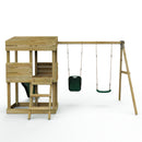 Rebo Wooden Lookout Tower Playhouse with 6ft Slide & Swing - Everglades