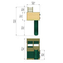 Rebo Wooden Lookout Tower Playhouse with 6ft Slide - Lookout with Den & Adventure