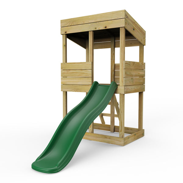 Rebo Wooden Lookout Tower Playhouse with 6ft Slide - Standard Lookout