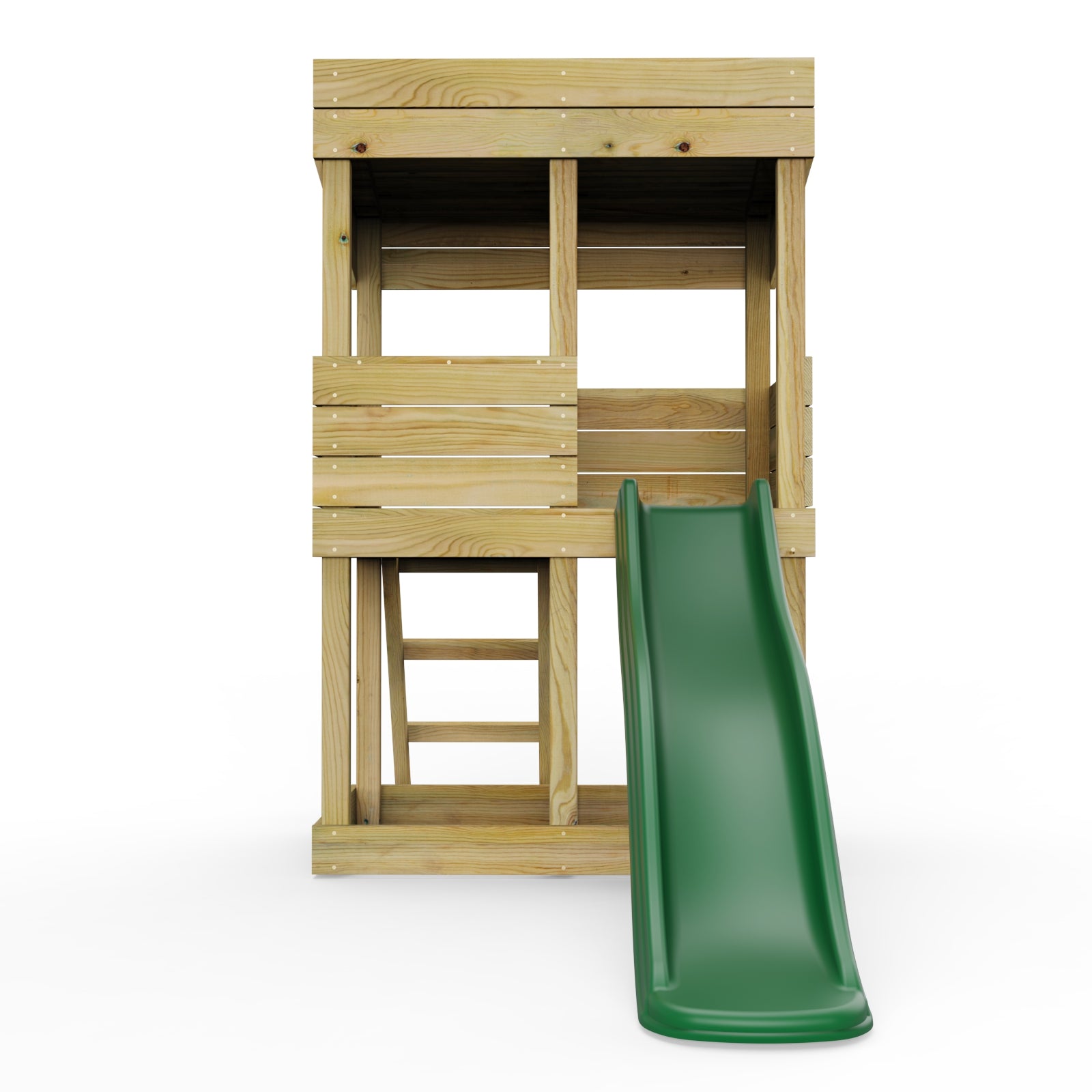 Rebo Wooden Lookout Tower Playhouse with 6ft Slide - Standard Lookout