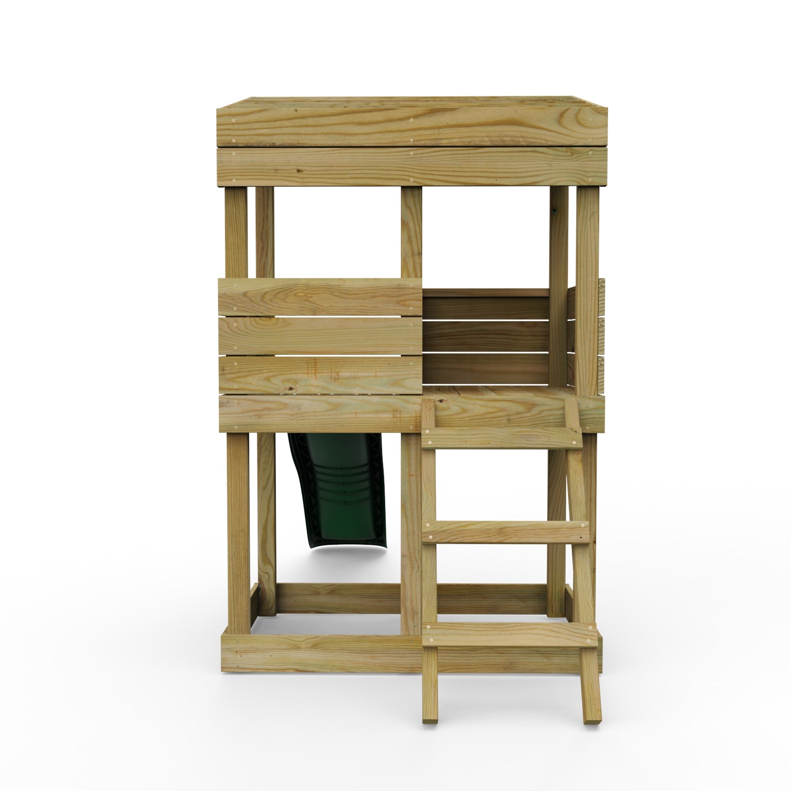 Rebo Wooden Lookout Tower Playhouse with 6ft Slide - Standard Lookout