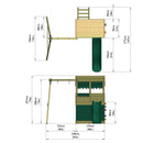 Rebo Lookout Tower Playhouse with Single Swing and Slide - Yellowstone Camouflage