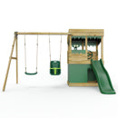 Rebo Wooden Lookout Tower Playhouse with 6ft Slide & Swing - Zion