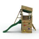 Rebo Wooden Lookout Tower Playhouse with 6ft Slide & Swing - Zion