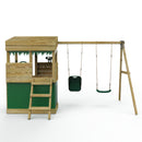 Rebo Wooden Lookout Tower Playhouse with 6ft Slide & Swing - Zion