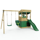 Rebo Wooden Lookout Tower Playhouse with 6ft Slide & Swing - Zion