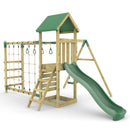 Rebo Climbing Frame with Single Swing and Slide plus Ninja Monkey Bars - Arvon