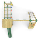 Rebo Climbing Frame with Double Swing and Slide plus Climbing Wall and Ninja Monkey Bars - Dolomite